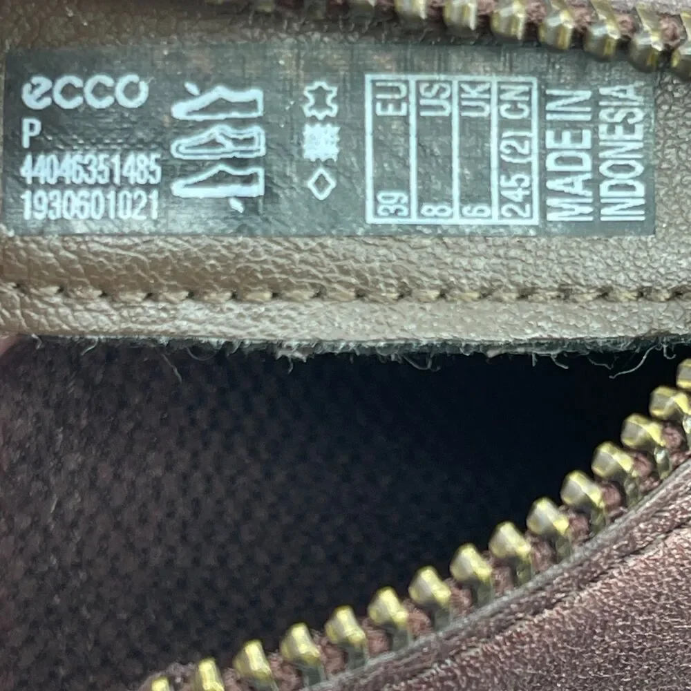 Ecco Soft 7 Shoes Womens 8 / 39 Brown Leather Comfort Zip Sneakers Boots Booties
